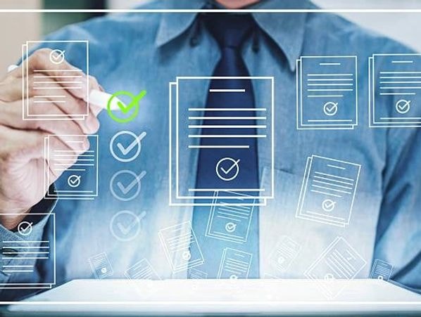 Professional working with documents
